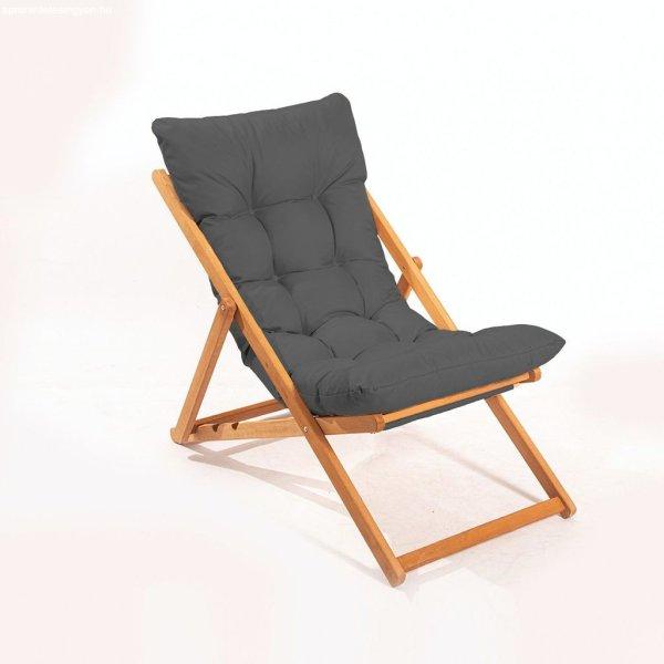 Összecsukható kerti szék, sötétszürke párnával - OMBRE - Butopêa