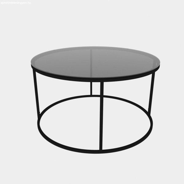 Üveg dohányzóasztal, fekete, fém kerettel, kerek, 100 cm - CHATILLON -
Butopêa