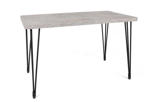 Étkezőasztal, fehér, fekete fém lábakkal - SIGNAL - Butopêa