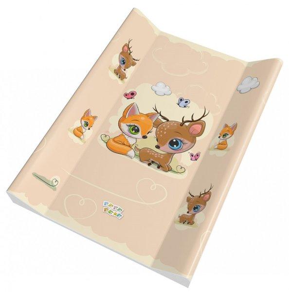 Babastar puha 2 ékes pelenkázó lap 50*70 cm - Világos beige őzike&róka