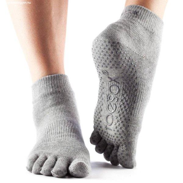 Jóga zokni - ToeSox Ankle Full-toe szürke L