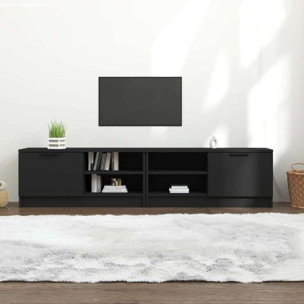 vidaXL 2 db fekete szerelt fa TV-szekrény 80 x 35 x 36,5 cm