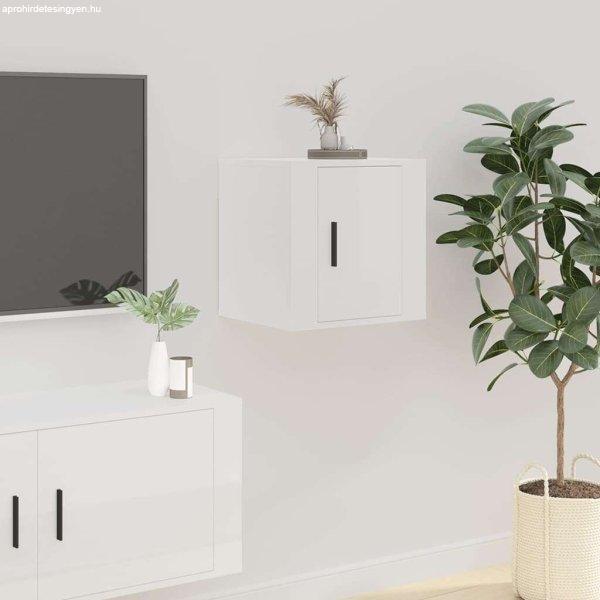 vidaXL magasfényű fehér fali TV-szekrény 40 x 34,5 x 40 cm