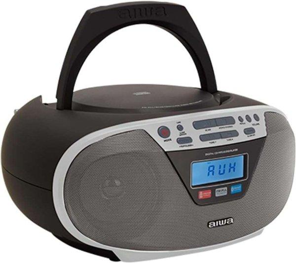 Aiwa BBTU-400SL Hordozható CD rádió, Bluetooth, USB bemenettel, órával és
ébresztőórával
