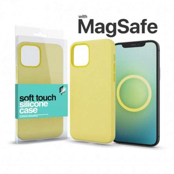 MagSafe rögzítésű Soft Touch Szilikon tok Iphone 13 Mini készülékhez -
halvány citromsárga