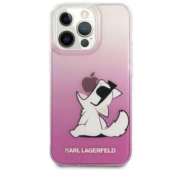 Karl Lagerfeld Choupette Fun iPhone 14 Pro Max hátlap tok, rózsaszín
