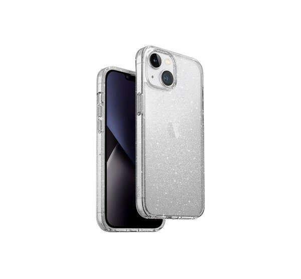 Uniq Lifepro Xtreme Tinsel iPhone 14, csillámos szilikon tok, átlátszó