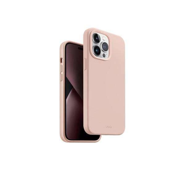 Uniq Lino iPhone 14 Pro Max, szilikon tok, rózsaszín