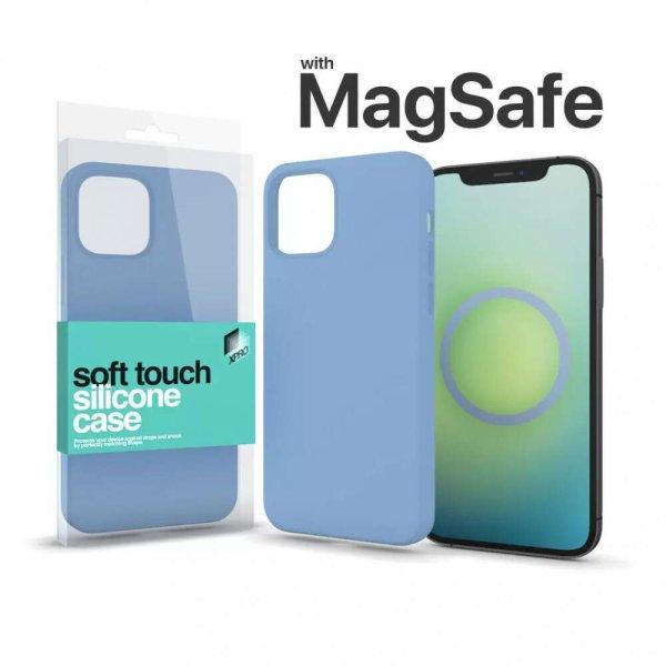 MagSafe rögzítésű Soft Touch Szilikon tok Iphone 15 Pro Max készülékhez -
világoskék