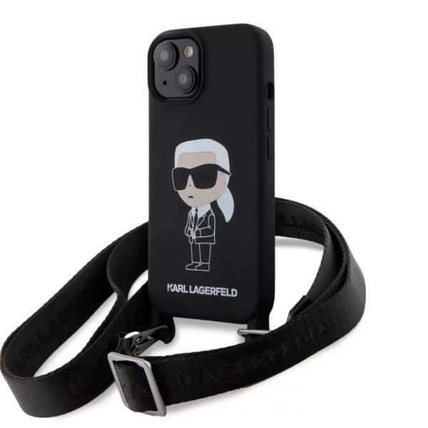 Karl Lagerfeld tok + crossbody strap fekete KLHCP15SSCBSKNK Iphone 15
készülékhez
