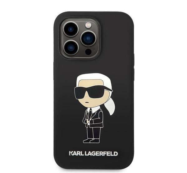 Karl Lagerfeld Liquid Ikonik NFT szilikon hátlap tok iPhone 14 Pro Max, fekete