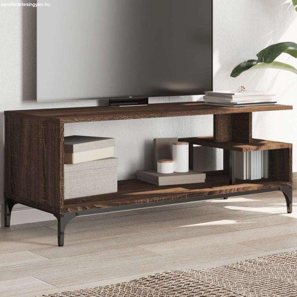 vidaXL barna tölgy szerelt fa/porszórt acél TV-szekrény 102x40x41 cm