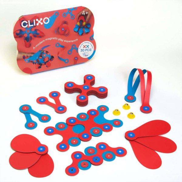 Építőkészlet Clixo mágnessel, Itsy csomag Flamingo-Turquoise, 30 db