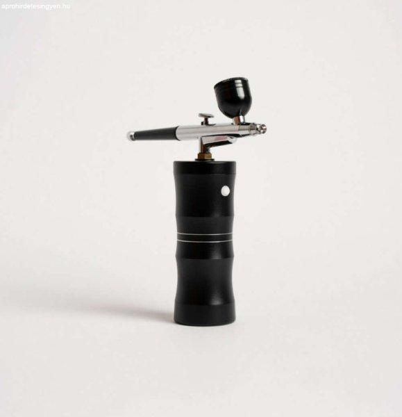 Hordozható usb töltésű kozmetikai / cukrász  airbrush festékszóró mini
kompresszor, fekete, 23 x 18 x 6 cm