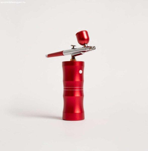 Hordozható usb töltésű kozmetikai / cukrász  airbrush festékszóró mini
kompresszor, piros, 23 x 18 x 6 cm