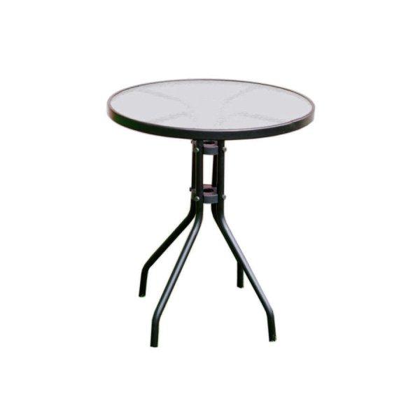 ROJAPLAST ZWT-03 fém kerti körasztal, ø 60 x 70 cm - fekete (Méret: ø 60)