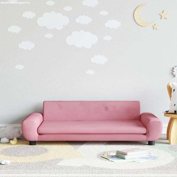 vidaXL rózsaszín bársony gyerek kanapé 100 x 54 x 33 cm