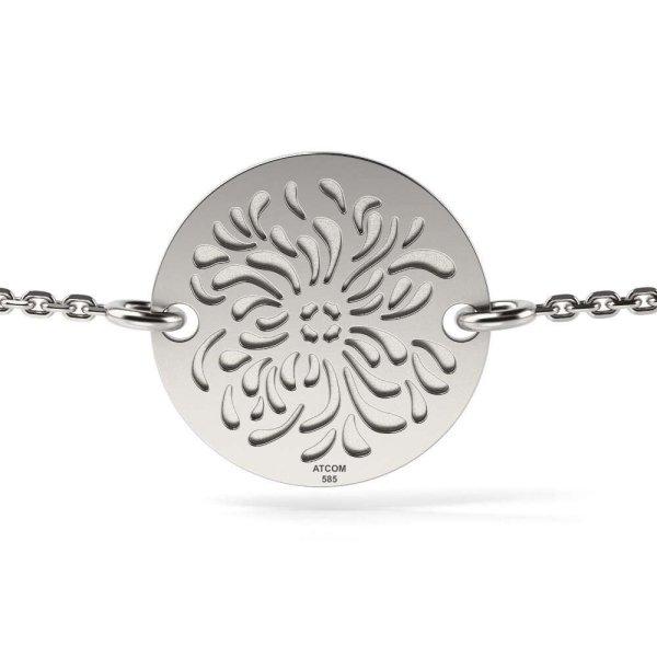 Karkötő ezüst nyaklánc mintával Virágszirmok