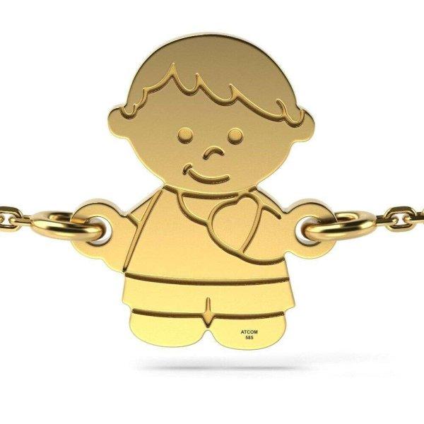 Sárga arany lánc karkötő gravírozott Fiú modell