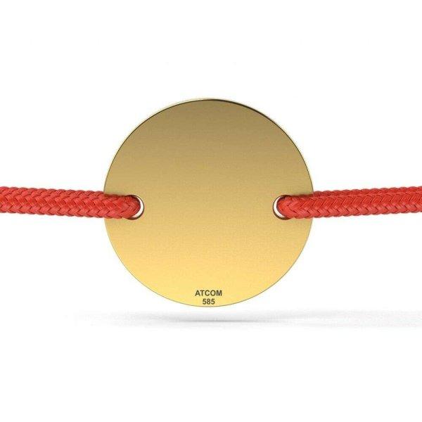 Sárga arany karkötő piros zsinórral egyszerű Banut modell