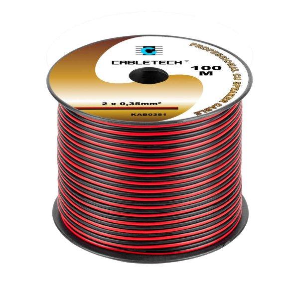 0,35 mm-es hangszóró kábel fekete/piros