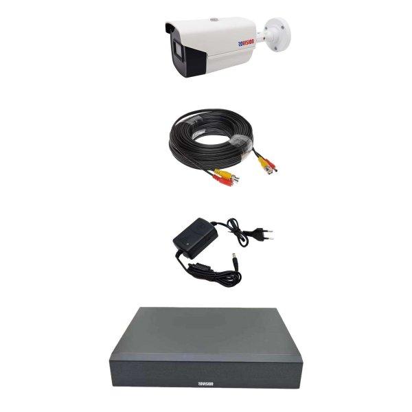 Videó megfigyelő rendszer 1 kültéri kamera 2 MP full hd IR 40m oem Hikvision
DVR 4 csatorna 5MP-N, teljes tartozékok, kész dugós kábel 10m