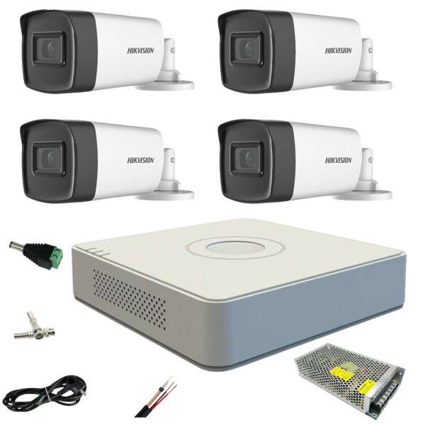 Hikvision videomegfigyelő rendszer: 4 kültéri kamera, 5 MP Turbo HD, 2 IR
80M-mel és 2 IR 40M-mel, teljes tartozékok