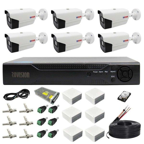 Felügyeleti rendszer 6 kamera Rovision oem Hikvision 2MP Full HD, Pentabrid DVR
8 csatorna, full hd, tartozékok és merevlemez mellékelve