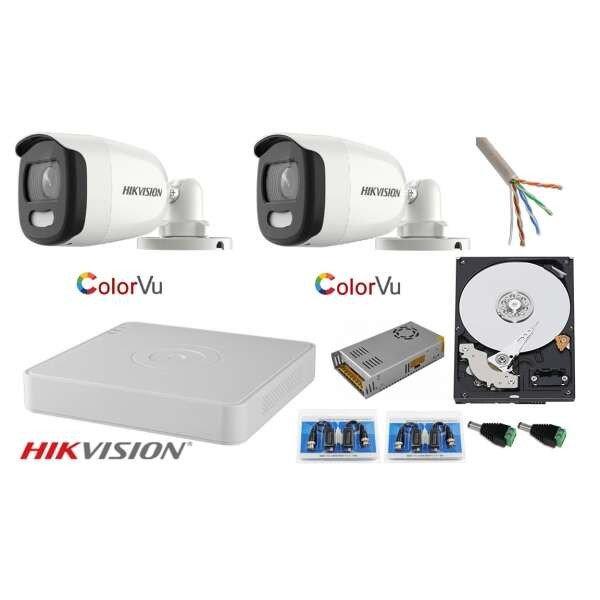 Felügyeleti rendszer 2 kamera 5MP Ultra HD Color VU teljes munkaidőben
(színes éjszaka), DVR 4 csatornák, szerelési tartozékok