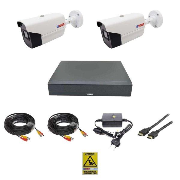 Videó megfigyelő rendszer 2 professzionális kamera 2 MP 1080P full hd 40m
infravörös oem Hikvision, DVR 4 csatornák, élő internet teljes tartozékok