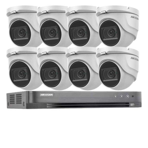 CCTV rendszer Hikvision alap 8 kamera 4 az 1-ben, 8MP, IR 30m, 8 csatornás DVR
4K, 8MP Hikvision