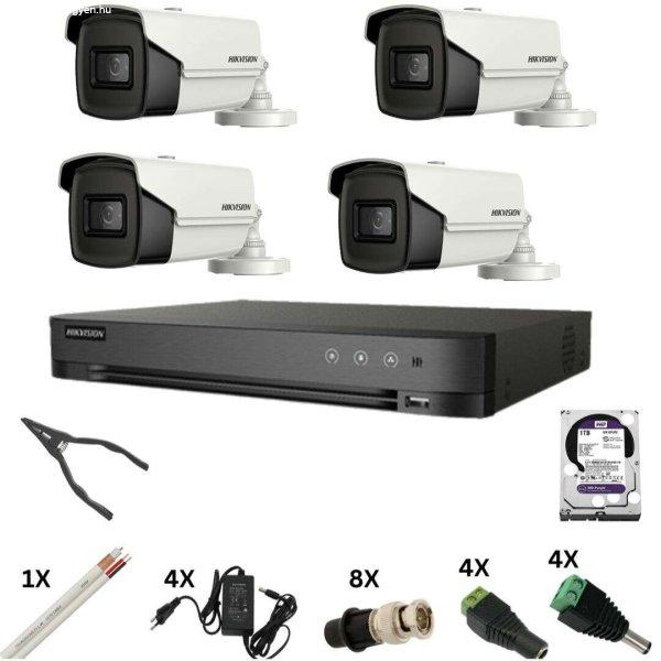 Hikvision megfigyelő rendszer 4 kamerával 8 megapixel, infravörös 60m, DVR 4
csatornás 8 megapixel, kemény, kiegészítők