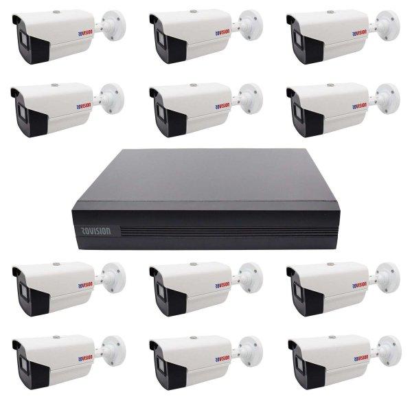 Alapvető videó felügyeleti rendszer 12 kamera Rovision oem Hikvision 2MP,
full hd, IR 40, Pentabrid DVR 16 csatornák