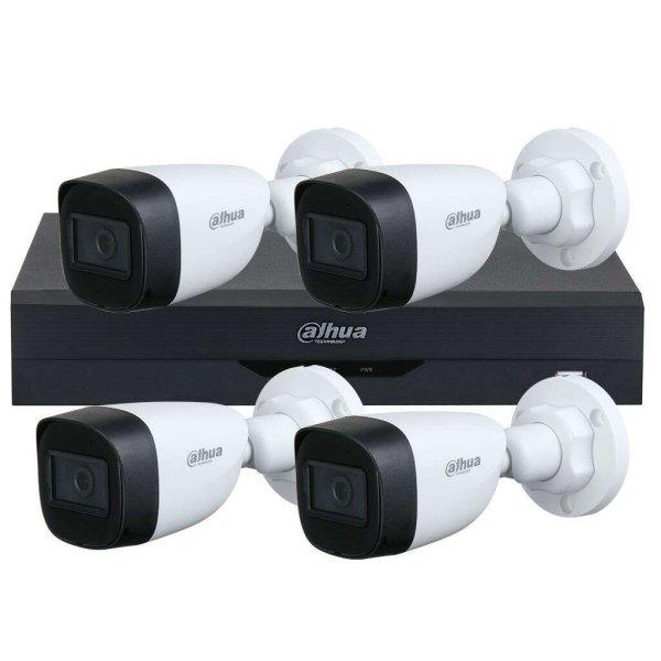 Felügyeleti készlet 4 alap kamera 5 MP, IR 30 M, fix lencse 2.8, DVR 4
csatorna, Dahua Wizsense, mesterséges intelligencia