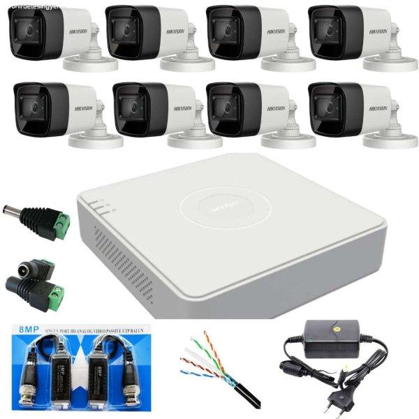 Professzionális CCTV rendszer Hikvision 8 5MP Turbo HD IR 80 kamerák,
tartozékok