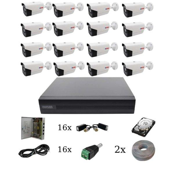 Felügyeleti rendszer 16 kamera Rovision oem Hikvision, 2MP, full hd IR40m,
Pentabrid DVR 16 csatornák, tartozékok és merevlemez mellékelve