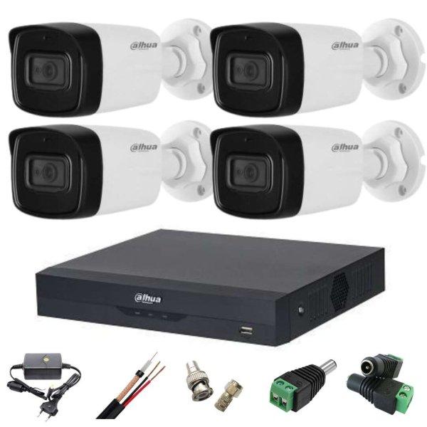 Teljes videó felügyeleti rendszer 4 kamera Dahua 8MP 4K, infravörös 80m
audio és arc érzékeléssel