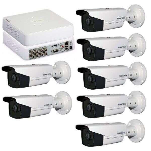 Full HD 1080P CCTV készlet 7 Exir 80m kültéri kamerával + DVR 8 videó
csatorna / 1 audio csatorna