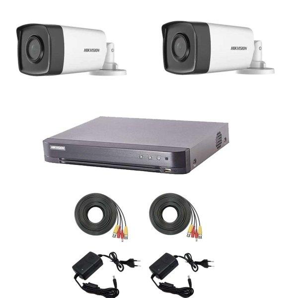 Videó felügyeleti rendszer Hikvision 2 kamerák, 2MP Turbo HD IR 80 M és IR
40 M 4 csatornás Hikvision DVR-rel, teljes tartozékokkal