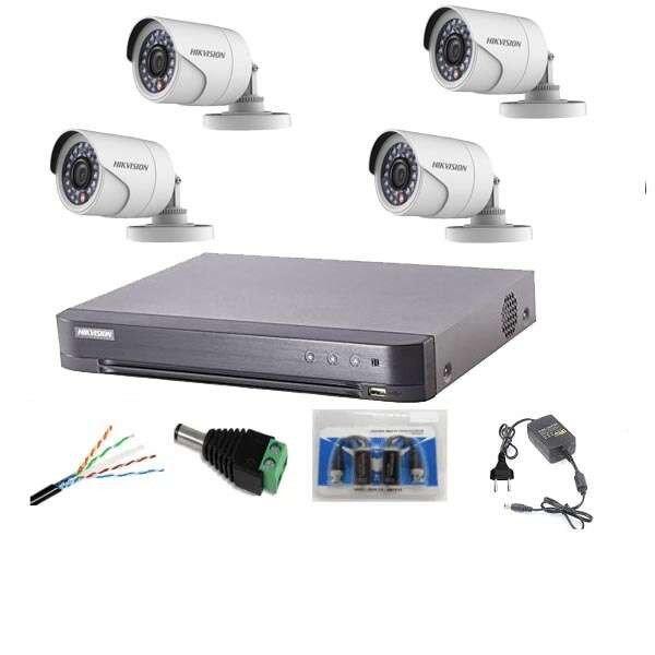 Professzionális CCTV rendszer Hikvision 4 kamerák 2MP Turbo HD IR 20m