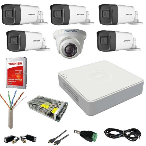 Hikvision CCTV rendszer: 6 Turbo HD 2MP kamera, 5 IR80m kültéri kamera és 1
IR20m beltéri kamera, 1TB KEMÉNY