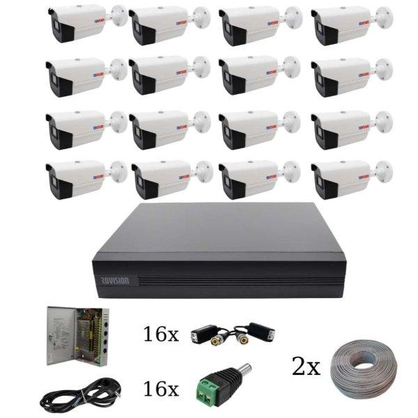 Felügyeleti rendszer 16 kamera Rovision oem Hikvision, 2MP, full hd IR40m,
Pentabrid DVR 16 csatornák, tartozékok