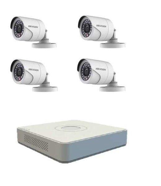 Alapvető felügyeleti rendszer: 4 kültéri megfigyelő kamera, 2MP, Hikvision
Turbo HD
