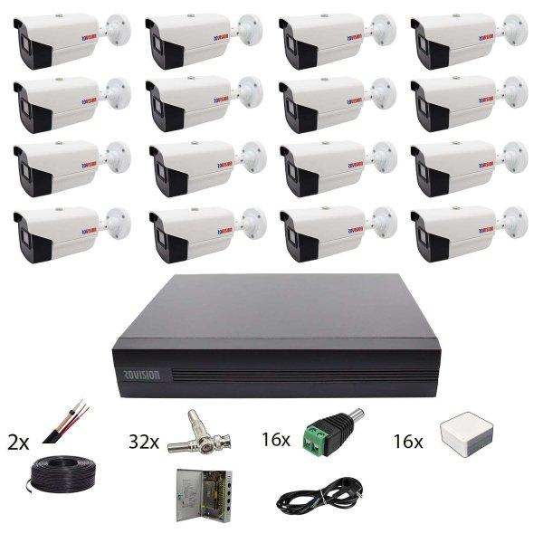 Felügyeleti rendszer 16 kamera Rovision oem Hikvision, 2MP, full hd, IR40M,
Pentabrid DVR 16 csatorna, tartozékokkal együtt