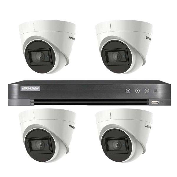 Videó felügyeleti rendszer Hikvision 4 kamerák beltéri 4 az 1-ben, 8MP, 2.8
lencse, IR 60m, 4 csatornás DVR 4K 8MP