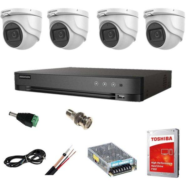 Teljes beltéri videó megfigyelő rendszer Hikvision 4 Turbo HD kamerák 5 MP
20 m IR tartozékok mellékelve, ajándék HDD 1tb