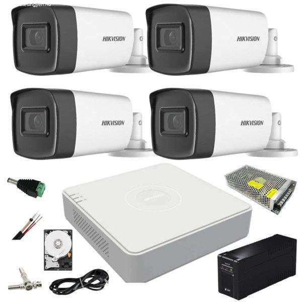 Videó megfigyelő rendszer UPS 4 kamerával Hikvision kültéri 5 MP Turbo HD
IR 40M-mel, teljes tartozékok HARD 1TB-tal, élő internet