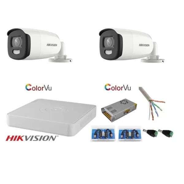 CCTV rendszer: Hikvision, 2 kamera: 5MP Ultra HD Color VU teljes munkaidőben
(színes éjszaka), 4 csatornás DVR