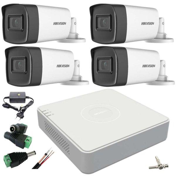 Professzionális CCTV rendszer Hikvision 4 5MP Turbo HD IR 80 kamerák