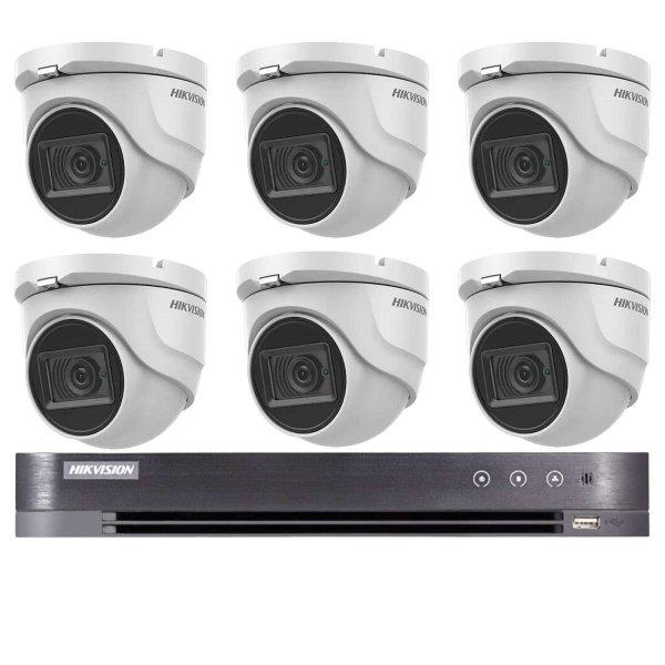 CCTV rendszer: 6 kamera Hikvision 4 az 1-ben, 8MP, 2.8mm, IR 30m, 8 csatornás
DVR, 8MP, 4K